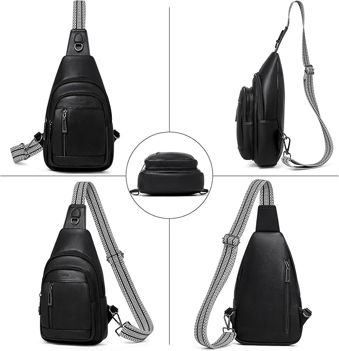 Womens Sling Bag Crossbody Bags for Women Vegan Leather Sling Backpack Daypack Fanny Pack Crossbody Purse Travel