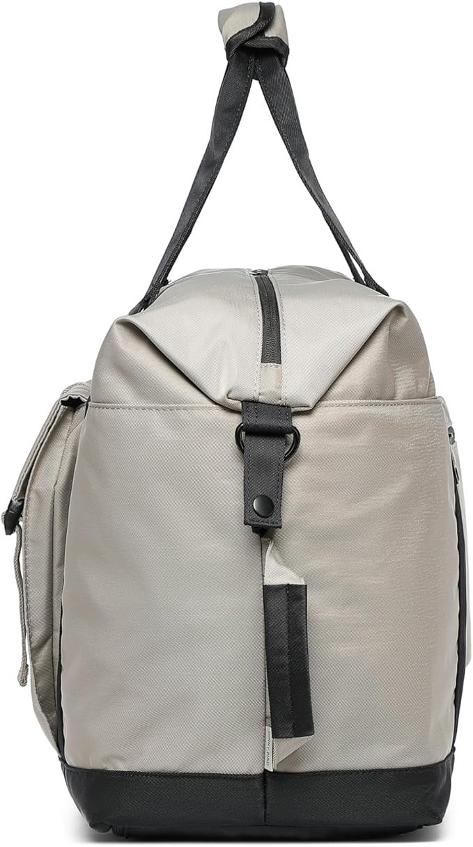 SUNNY BIRD Duffel with Utility Pouch, 40L Weekender Overnight Bag with Shoe Compartment for Travel and Sports (Grey and black)