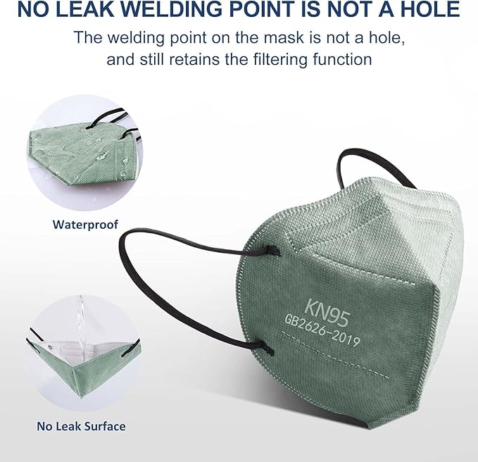 HALIDODO Face Mask 50 Pack Breathable 5-Layer Filter Efficiency≥95%