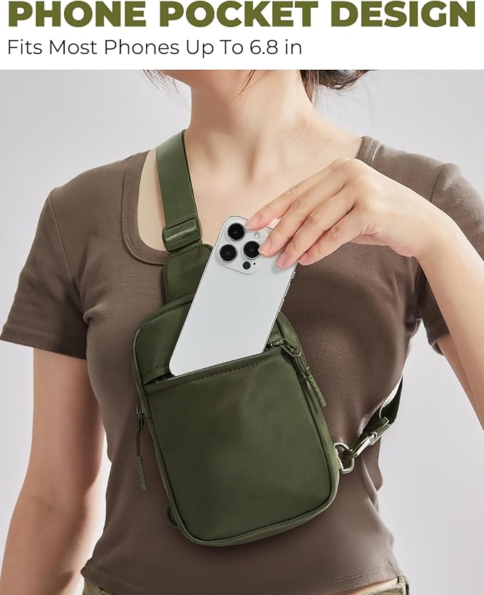 CHOLISS Small Sling Bag for Women and Men, Crossbody Bags Trendy Fanny Packs Chest Bag with Extended Strap