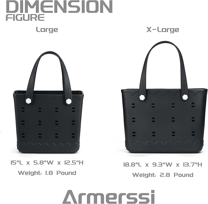 Armerssi Rubber Tote Bag For Women Large Rubber Beach Bag Waterproof Washable Handbag Durable Tote Bag Beach Swimming Travel