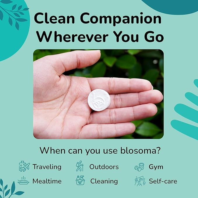 Eucalyptus and Mint Compressed Towel Tablets – Disposable Cotton, Instant Expandable water activated Face Towels, Travel-Friendly, Biodegradable Moisturizing Towels for Outdoors (Pack of 50)