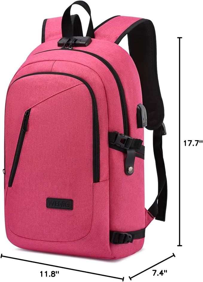 Business Laptop Backpack Anti-Theft Backpack with USB Charging Port and Lock Computer Backpacks for Women Men Fit 15.6 Inch Laptops, Casual Hiking Travel Daypack