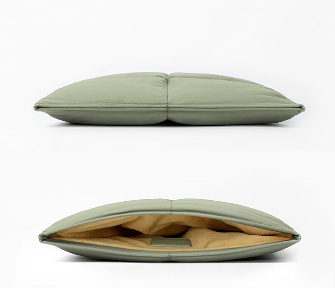 Comfyable Puffy Laptop Sleeve 13 Inch 14 Inch, Quilted Puffer Laptop Carrying Case, Pillow Case Compatible with MacBook Air M4 2025 M3 M2 M1, MacBook Pro M4 Pro/Max, Green