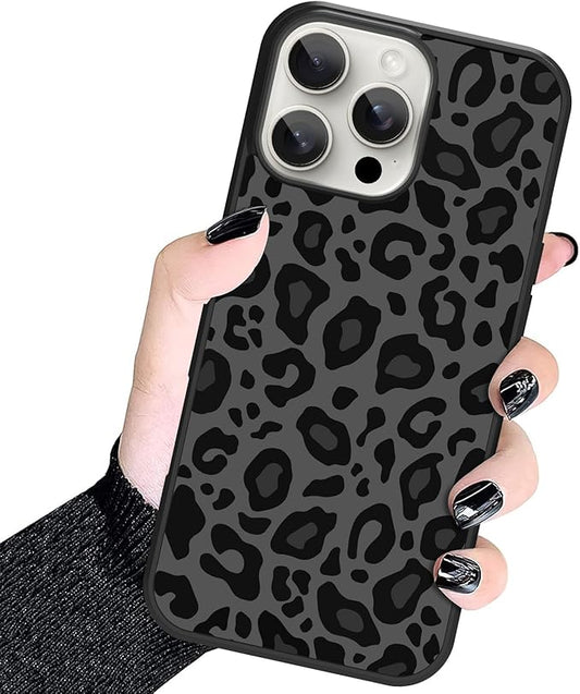 KANGHAR Case Compatible with iPhone 16 Plus,Black Leopard Design,Tire Texture Non-Slip +Shockproof Rugged TPU Protective Case for iPhone 16 Plus 6.7 Inch