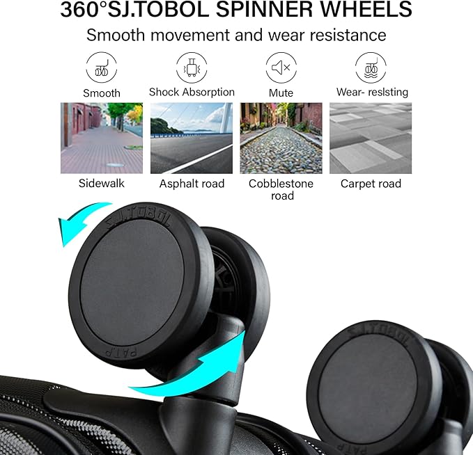 MILADA Expandable Carry On Luggage with Spinner Wheels PC Hard Shell Suitcases 20 Inch Top Opening Travel Suitcase with Wheels TSA Approved Luggage Trunk Rolling Carry-On, Black