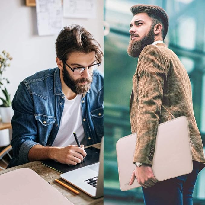 Laptop Sleeve 15.6 Inch, Resistant Neoprene Notebook Computer Pocket Case/Tablet Briefcase Carrying Bag Compatible for Asus Dell Fujitsu HP Sony Toshiba Acer- (LightPink)