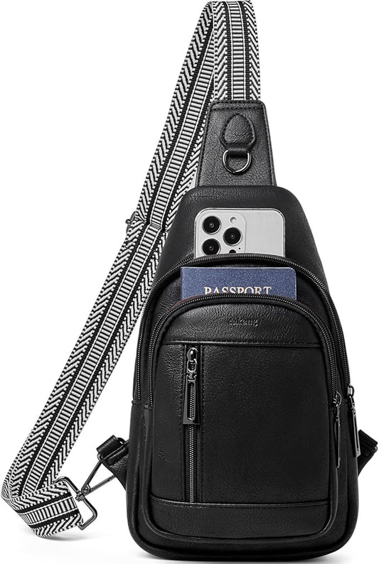 Womens Sling Bag Crossbody Bags for Women Vegan Leather Sling Backpack Daypack Fanny Pack Crossbody Purse Travel