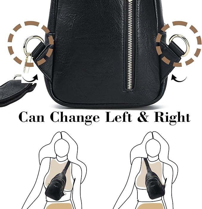 Haytijoe Crossbody Bags for Women Leather Sling Bag Anti-theft Cross Body Bag Travel Sling Purse Chest Bags Fanny Packs