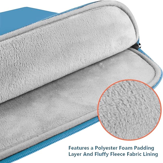 Laptop Sleeve Bag, 15.6 inch Computer Case Shockproof Protective Notebook Case with Accessory Pocket, Briefcase Carrying Laptop Sleeve for 15.6" HP, ASUS, Dell, Lenovo, Acer -Sky Blue