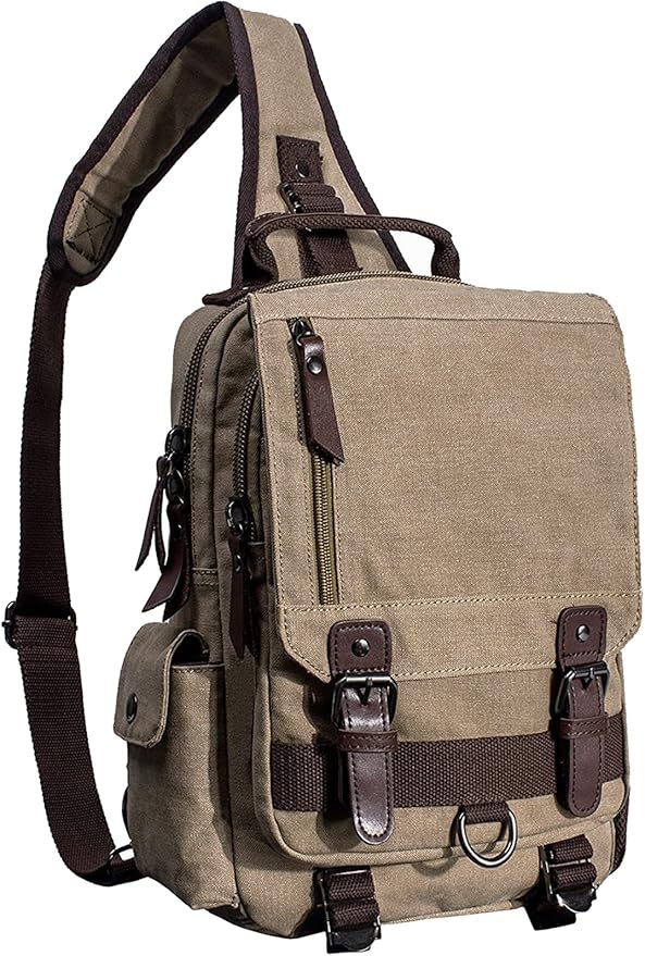 mygreen Canvas Cross Body Messenger Bag Shoulder Sling Backpack Travel Rucksack