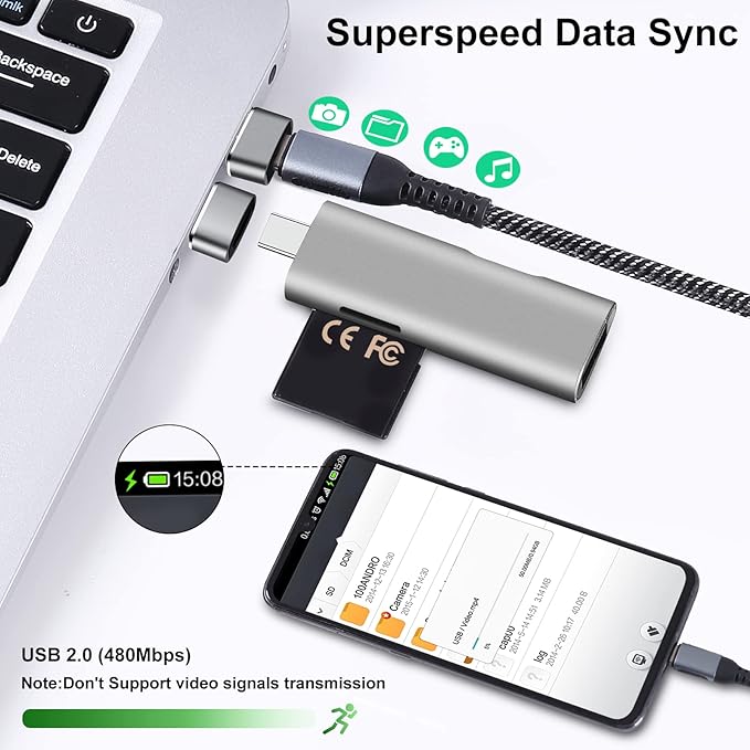 USB to USB C Adapter 10 Pack,USB A to USB C Adapter,USBC Female to USBA Male,C Charging Cable Converter for iPhone 15/14/13,MacBook Pro,Laptop,Black+Grey