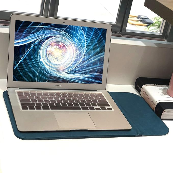 Allinside 13 inch Laptop Sleeve Case for MacBook Air 13 2018-2025/MacBook Pro 13 2016-2022, Waterproof PU Leather Laptop Sleeve Bag Protective Vertical Case Cover, Blue