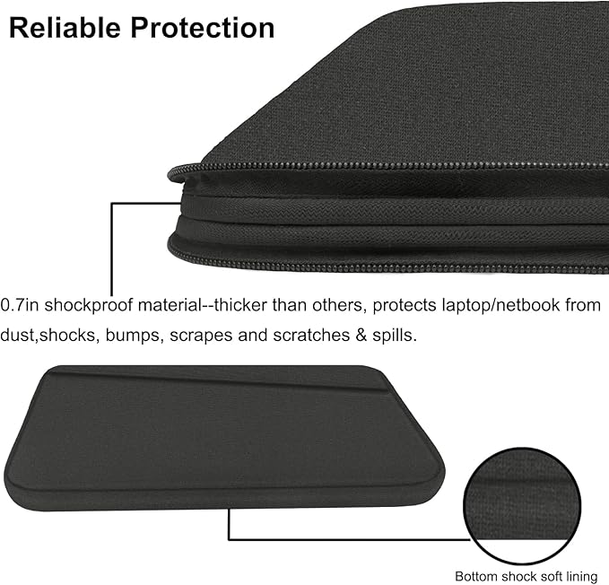 15.6 inch Laptop Case, Durable Computer Carrying Bag Protective Case Briefcase Handbag with Front Pocket, Laptop Sleeve Cover for 15.6 Inch HP, Dell, Lenovo, Asus, Notebook, Grey