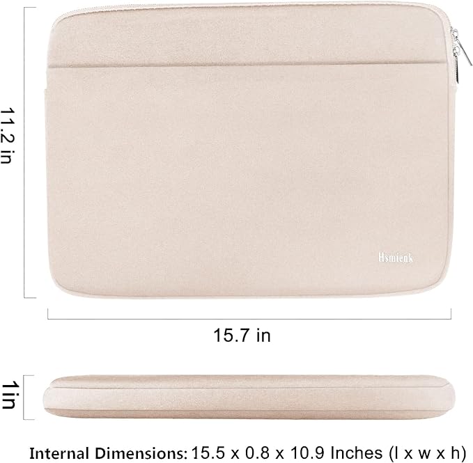 Laptop Sleeve 15.6 inch, Shockproof Protective Notebook Case with Accessory Pocket, Briefcase Carrying Laptop Bag for 15.6" HP, ASUS, Dell, Lenovo, Acer - Light Pink