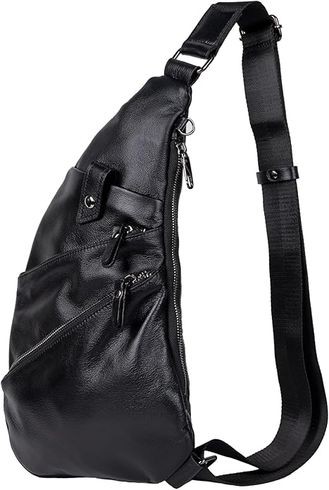 Leather Sling Bag Crossbody Backpack for Men - Crossbody Bag - Messenger Bag for Men and Women