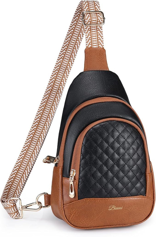 Crossbody Bags for Women Anti Theft Small Sling Handbag with Zipper Lock Vegan Leather RFID Blocking Chest Pure