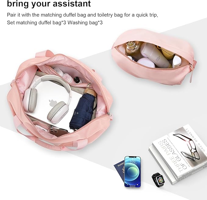 Joyway 24 Inch Checked Luggage, Expandable Suitcase with Spinner Wheel, 3 Piece Hard Shell Luggage Set with TSA Lock(Pink)