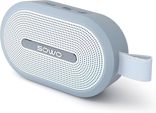 SOWO Wireless Portable Small Speaker, Ultra Magnetic Bluetooth Speaker for Golf Cart, Coverless IP67 Waterproof, 24 H Playtime, Pro Sound, Clip Hanging Design for Outdoor, Indoor - Blue