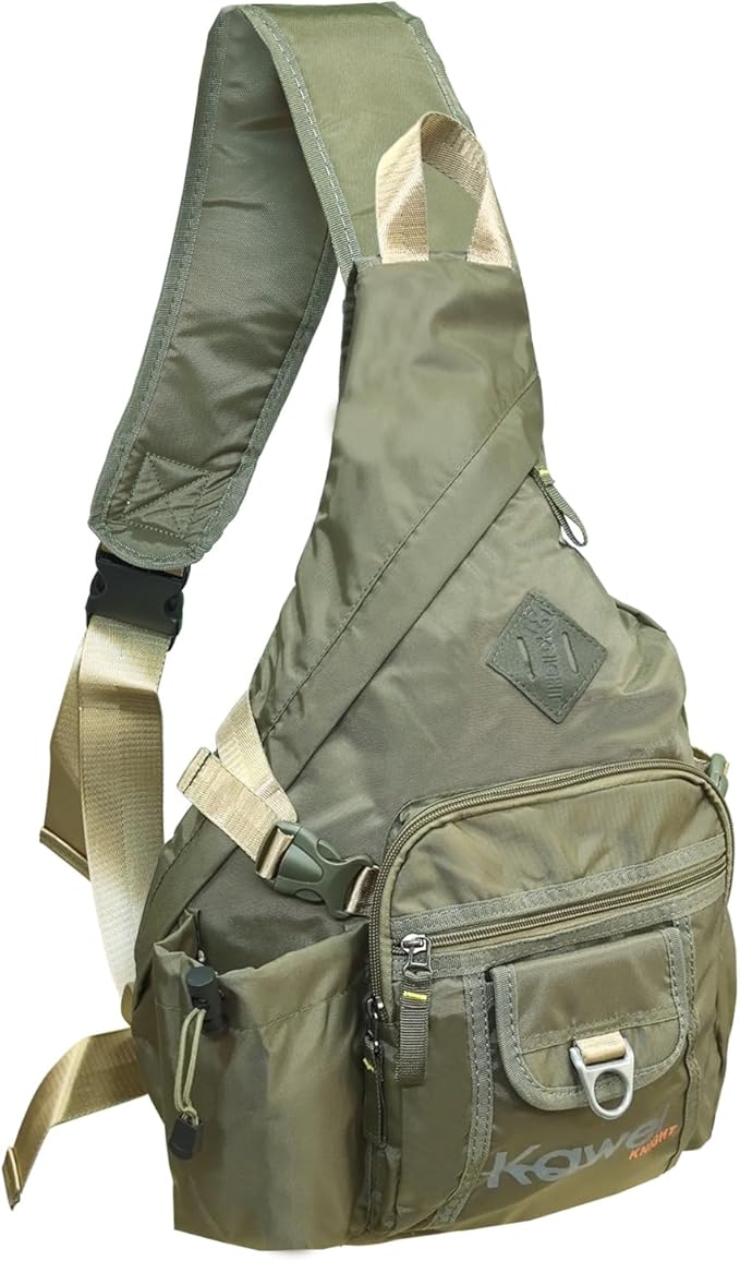 Large Sling Bag Laptop Backpack Cross Body Messenger Bag Shoulder Travel Rucksack (D- Army Green)