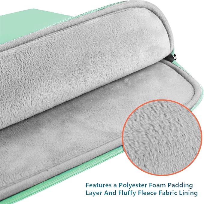 Laptop Sleeve 14 inch, Shockproof Protective Notebook Cover Bag with Accessory Pocket, Durable Carrying Laptop Case Compatible for MacBook HP Lenovo Dell Asus Acer, Light Blue