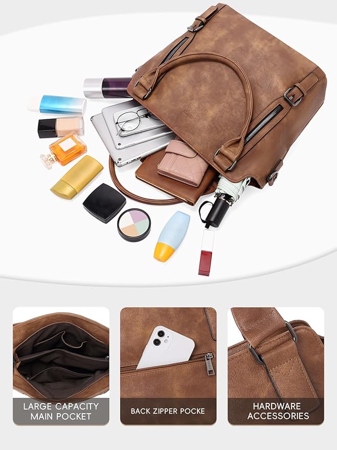 CLUCI Purses for Women Vegan Leather Handbags Tote Purse Shoulder Bag Large Ladies Hobo Bags