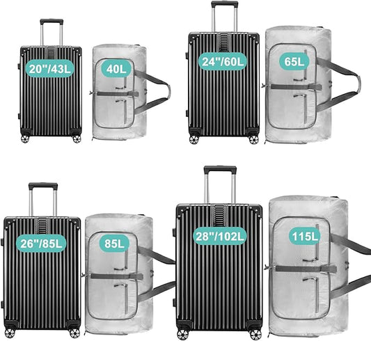 Dimayar Travel Duffle Bag for Men Women - Foldable Duffel Bag with Shoes Compartment - Overnight Bags Waterproof & Tear Resistant(115L,Space Gray)