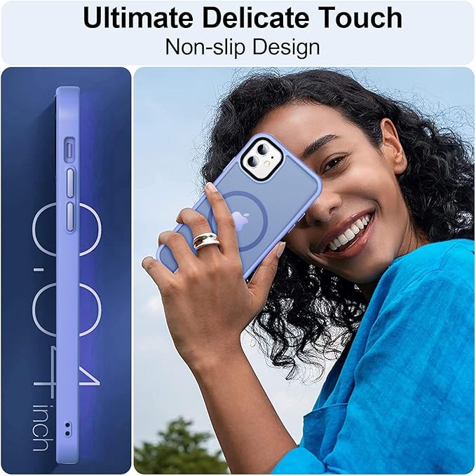 MOCCA Strong Magnetic for iPhone 12 Case/iPhone 12 Pro Case, [Compatible with Magsafe][Mil-Grade Drop Protection] Slim Shockproof Translucent Protective Phone Case for iPhone 12/12 Pro 6.1“, Blue
