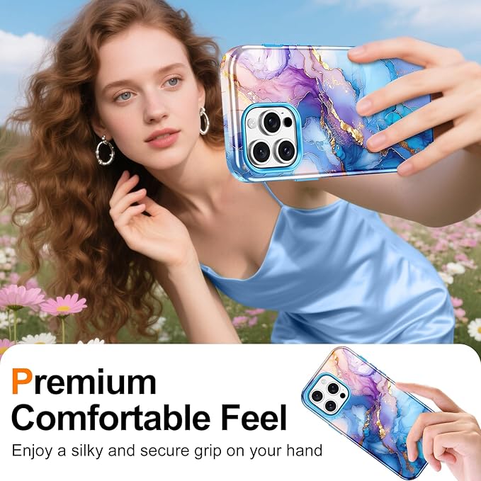 Btscase for iPhone 15 Pro Max Case [Compatible with Magsafe] [Military-Grade Drop Protection] Slim Anti-Scratch Smooth Touch TPU Bumper Shockproof Magnetic Phone Case for Women Girls Men, Blue