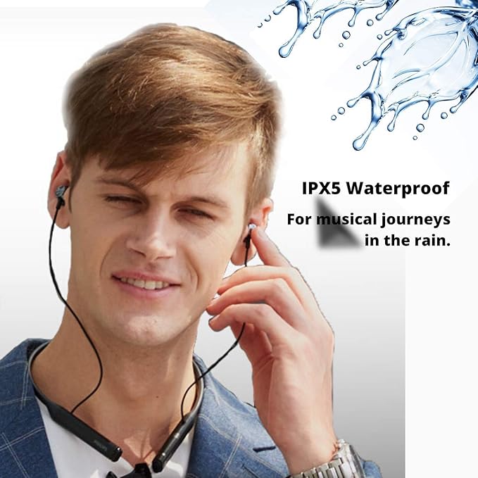Philips Bluetooth Neckband Headphones, Wireless Earbuds IPX5 Waterproof Sport Earphones, Lightweight, Deep Bass with Vibration Call Alert Neckband