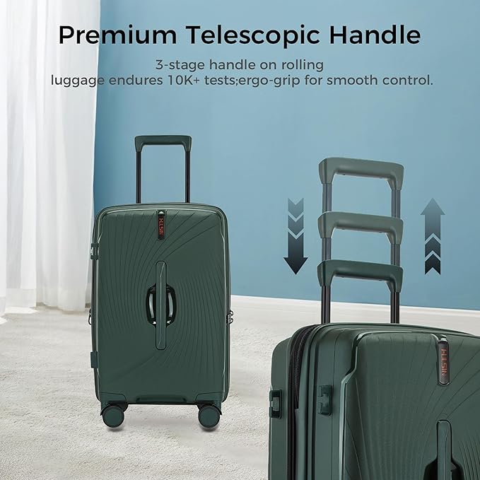 20 Inch Expandable Carry on Luggage, Hardside Lightweight Spinner Suitcase TSA Lock, 22x14x9 Airline Approved Hard Shell Expandable Travel Luggage with 20% More Capacity (Green, 20 Inch)