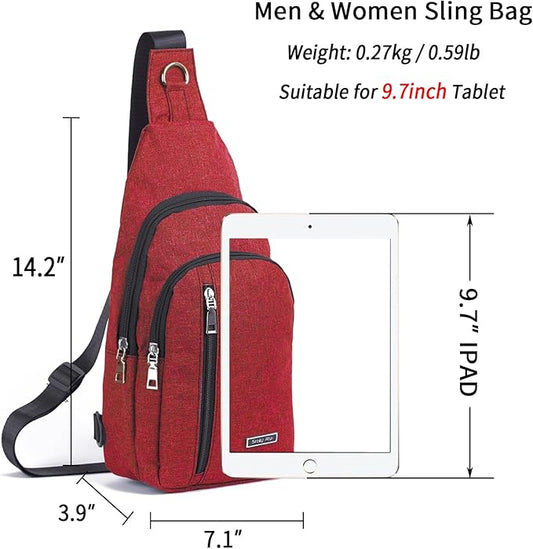 Seoky Rop Small Sling Bag Crossbody for Men Women One Strap Shoulder Cross Body Bag Sling Backpack for Travel