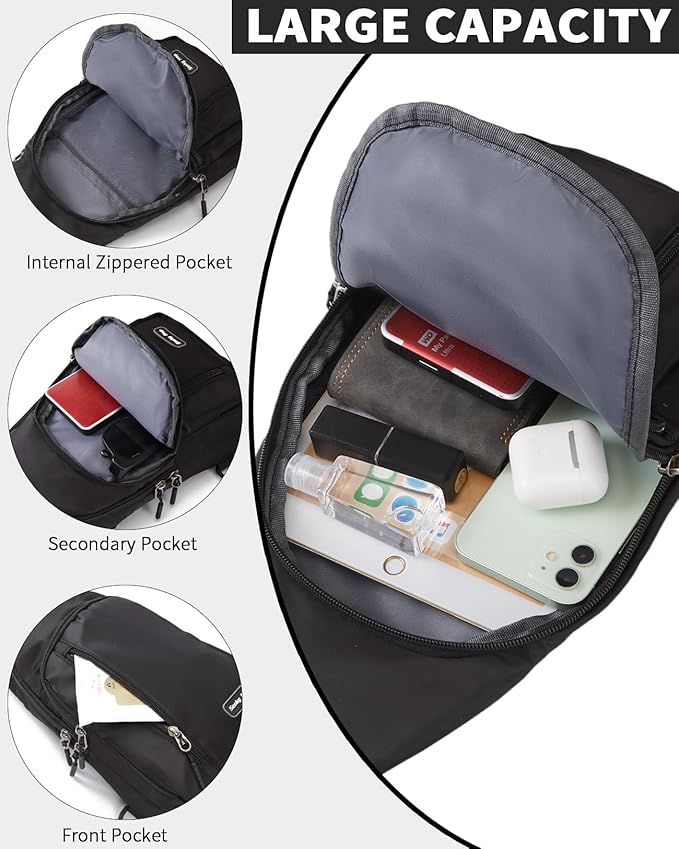 Seoky Rop Small Sling Bag Crossbody for Men Women One Strap Shoulder Cross Body Bag Sling Backpack for Travel