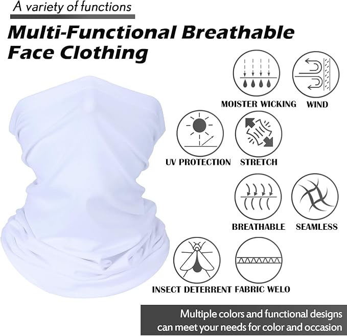 Geyoga Winter Face Mask for Men UV Protection Mask Sunscreen Breathable Windproof Neck Gaiters Scarf Fishing Cycling Running