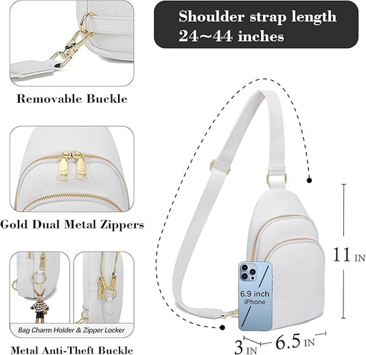 Haytijoe Crossbody Bags for Women Leather Sling Bag Anti-theft Cross Body Bag Travel Sling Purse Chest Bags Fanny Packs