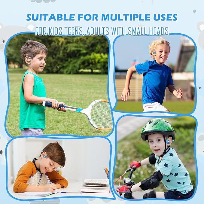 Kids Headphones Wireless, Safe 85db Volume Limit, Latest Bluetooth V5.4, Open Ear Headphones with Mic for School Tablet Car Trip Flight, Cute Panda Earphones for Boys and Girls