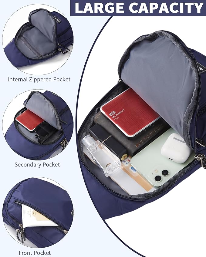 Seoky Rop Small Sling Bag Crossbody for Men Women One Strap Shoulder Cross Body Bag Sling Backpack for Travel