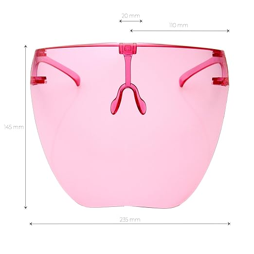 zeroUV - Protective Face Shield Full Cover Visor Glasses/Sunglasses (Anti-Fog/Blue Light Filter) (Pink)
