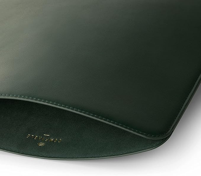 Comfyable Laptop Sleeve 13 Inch Precisely Compatible with MacBook Air M4 2025-2018 & MacBook Pro M2 2022 M1 2020-2016, Faux Leather Cover Case, Green
