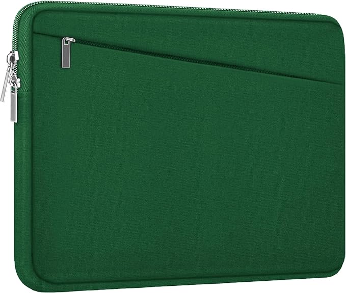 Laptop Sleeve 15.6 inch, Computer Carrying Bag Protective Case Handbag with Front Pocket, Slim Laptop Cover for 15-16 Inch HP, Dell, Lenovo, Asus, Dark Green