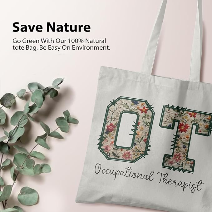 Occupational Therapist Gifts,OT Gifts, Occupational Therapist Canvas Tote Bags for Women, Reusable Grocery Bags