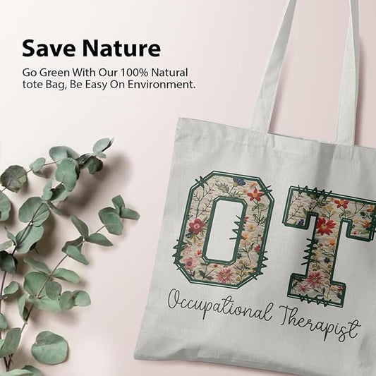 Occupational Therapist Gifts,OT Gifts, Occupational Therapist Canvas Tote Bags for Women, Reusable Grocery Bags