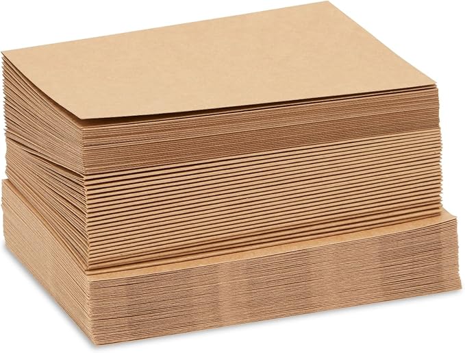 Wedding Card Set - 48 Count, 4 x 6 In Brown Kraft Cardstock - Blank Greeting Notes & Envelopes for DIY Invitations & Birthday Wishes