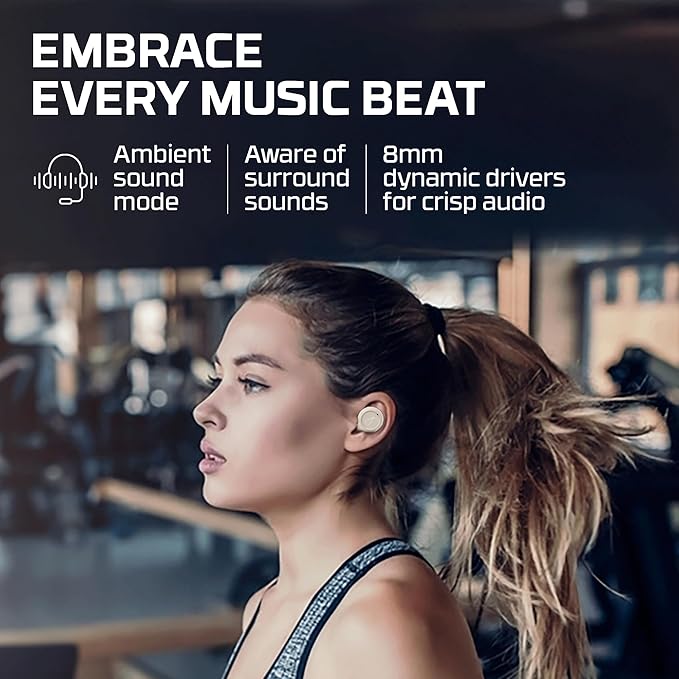 HyperX Cirro Buds Pro – True Wireless Earbuds, Active Noise Cancellation, ANC, Ambient Sound Mode, Low Latency, Bluetooth 5.2, IPX4, Fast Charge, PC, Nintendo Switch, Mobile - Tan