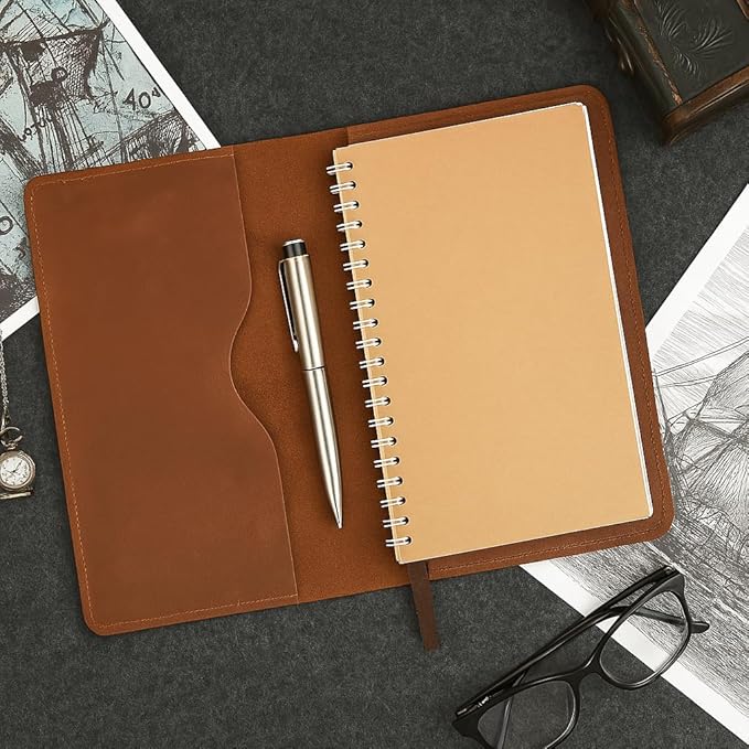 A5 Tan Leather Journal Cover 5.75x8.25 inches Refillable Journal Cover for Large Moleskine, Leather Handmade Notebook Cover A5 Diary Cover | Large Leather Journal Cover for Professionals