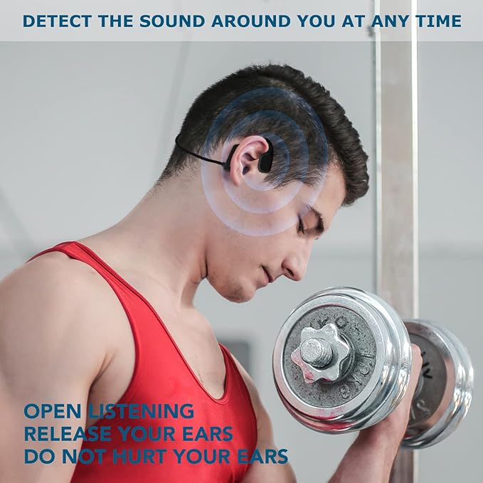 The new second-generation bone conduction headphones waterproof, ENC noise concelling and Ear friendly,painless headset,lightweight,safety and portable earphone. (black)