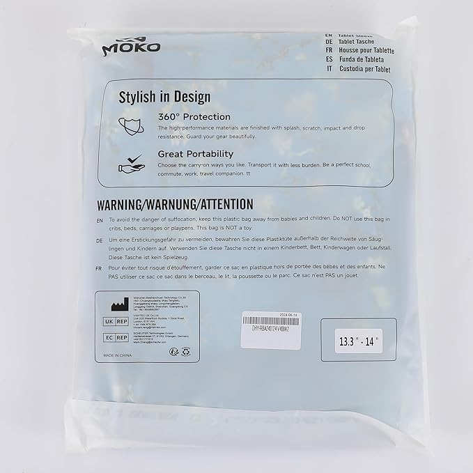 MoKo Laptop Sleeve Bag for 13.3-14 Inch, Notebook Carrying Case with Pocket Fits New MacBook Pro M3/M2 14" /13" M2/M1 Pro/M1 Max 14.2 2023-2021/Air 13.6" M2 2022, Surface Pro 9/8 13", Apricot Flower