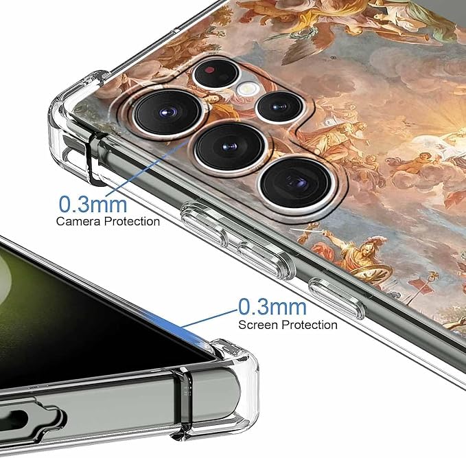 Case for Samsung Galaxy S23 Ultra with Renaissance Art Design,Cute Angel God Greek Mythology Painting,Clear Soft TPU Bumper Phone Cover,6.8"(Mythology,S23U)