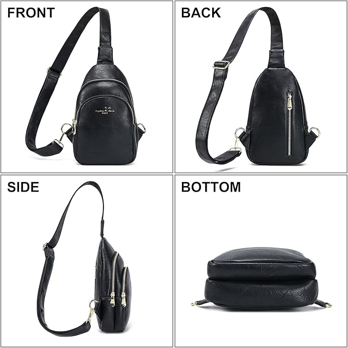 Haytijoe Crossbody Bags for Women Leather Sling Bag Anti-theft Cross Body Bag Travel Sling Purse Chest Bags Fanny Packs