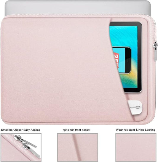Laptop case 15.6 inch, Durable Briefcase Shockproof Protective Cover, Handbags Portable Laptop Bag for 15.6 inch HP Dell Asus Lenovo Notebook Computer Sleeve with Front Pocket, Pink